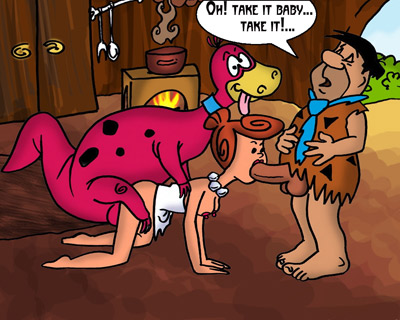 Wilma becomes the center of the Flintstones orgy