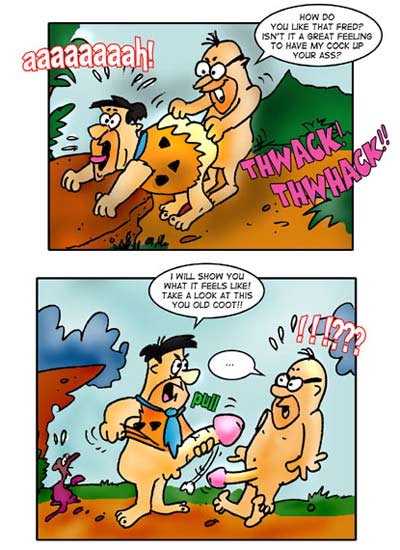 Fred Flintstone ass fucks Mr. Slate