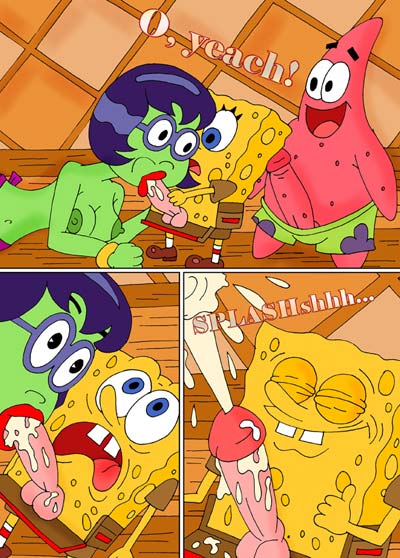 Sponge Bob discovers he has a real cock